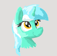 Size: 199x194 | Tagged: source needed, useless source url, safe, artist:firecracker, lyra heartstrings, pony, unicorn, aggie.io, bust, female, horn, lowres, mare, portrait, simple background, smiling, solo