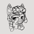 Size: 162x163 | Tagged: source needed, useless source url, safe, artist:zebra, oc, oc only, pony, zebra, aggie.io, bust, female, lowres, mare, monochrome, portrait, simple background, solo