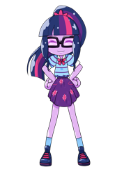 Size: 1668x2224 | Tagged: safe, alternate version, artist:batipin, imported from derpibooru, sci-twi, twilight sparkle, equestria girls, eyes closed, female, hand on hip, multiple variants, simple background, smiling, solo, sumashi gao, transparent background