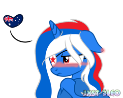 Size: 1600x1272 | Tagged: safe, artist:jxst-bleo, imported from derpibooru, pony, unicorn, australia, blushing, eyepatch, nation ponies, north korea, ponified, simple background, solo, transparent background