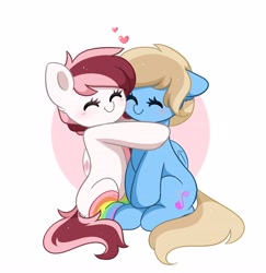 Size: 3892x4006 | Tagged: safe, artist:kittyrosie, imported from derpibooru, oc, oc only, oc:lusty symphony, oc:toricelli, pegasus, pony, blushing, commission, cute, duo, eyes closed, holiday, hug, oc x oc, pegasus oc, shipping, simple background, valentine's day, white background, ych result
