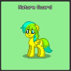 Size: 799x799 | Tagged: safe, imported from derpibooru, oc, oc only, oc:nature guard, pegasus, pony, pony town, pixel art, smiling, standing