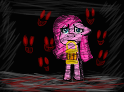 Size: 965x721 | Tagged: safe, artist:oatmeal-is-crazy, artist:potatoo-tree, imported from derpibooru, pinkie pie, earth pony, fanfic:silent ponyville, 2012, deviantart muro, lantern, lantern in mouth, pinkamena diane pie