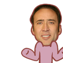 Size: 720x720 | Tagged: safe, artist:oatmeal-is-crazy, artist:potatoo-tree, imported from derpibooru, april fools, april fools 2013, male, meme, mixed media, nicolas cage, simple background, stallion