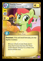 Size: 744x1038 | Tagged: safe, imported from derpibooru, peachy sweet, earth pony, my little pony: the movie, apple family member, card, game