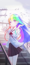 Size: 378x800 | Tagged: safe, artist:cz, imported from derpibooru, rainbow dash, human, equestria girls, anime style, humanized