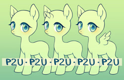 Size: 1024x659 | Tagged: safe, artist:miioko, imported from derpibooru, oc, oc only, earth pony, pegasus, pony, unicorn, blushing, earth pony oc, gradient background, horn, pegasus oc, solo, unicorn oc