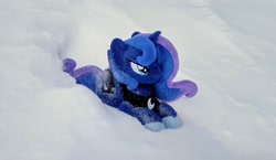 Size: 2048x1185 | Tagged: safe, imported from derpibooru, photographer:pakapaka1993, princess luna, pony, seapony (g4), irl, japan, photo, plushie, race swap, snow, solo, winter