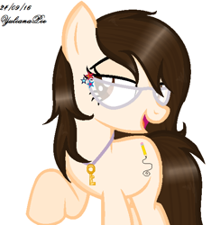 Size: 530x566 | Tagged: safe, artist:yulianapie26, imported from derpibooru, oc, oc only, earth pony, pony, base used, earth pony oc, eyelashes, female, glasses, jewelry, mare, necklace, simple background, solo, white background