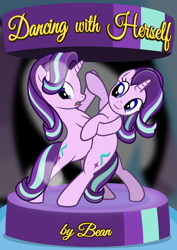 Size: 1240x1754 | Tagged: safe, artist:bean, imported from derpibooru, starlight glimmer, trixie, pony, unicorn, bipedal, cover art, dancing, female, fimfiction, mare, self paradox, self ponidox