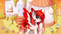Size: 2500x1406 | Tagged: safe, artist:fluffywhirlpool, imported from derpibooru, oc, oc only, oc:making amends, pegasus, pony, chest fluff, commission, ear fluff, female, looking at you, mare, profile, raised hoof, solo, ych result
