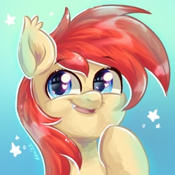Size: 600x600 | Tagged: safe, artist:avui, imported from derpibooru, oc, oc only, bat pony, pony, bust, simple background, solo