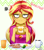 Size: 2408x2720 | Tagged: safe, artist:the-butch-x, imported from derpibooru, sunset shimmer, equestria girls, bacon, bags under eyes, beans, bread, breakfast, broccoli, coffee, coffee mug, eating, egg (food), exhausted, food, fried egg, juice, meat, messy hair, morning ponies, mug, orange juice, solo, sunset shimmer is not amused, toast, unamused