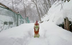 Size: 2048x1298 | Tagged: safe, imported from derpibooru, photographer:pakapaka1993, autumn blaze, kirin, pony, irl, japan, photo, plushie, snow, solo, winter