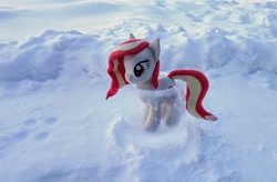 Size: 2048x1340 | Tagged: safe, imported from derpibooru, photographer:pakapaka1993, oc, oc only, oc:poniko, pony, ice, irl, japan, nation ponies, photo, plushie, ponified, snow, winter