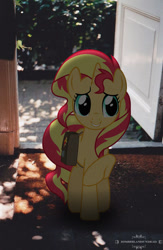 Size: 564x864 | Tagged: safe, artist:zombielandundead, imported from derpibooru, sunset shimmer, pony, unicorn, equestria girls, female, irl, mare, photo, ponies in real life