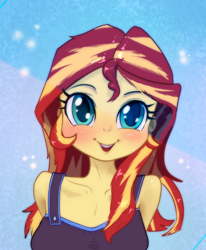 Size: 1418x1720 | Tagged: safe, anonymous artist, imported from derpibooru, sunset shimmer, equestria girls, bust, cute, portrait, shimmerbetes, solo