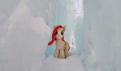 Size: 2048x1212 | Tagged: safe, imported from derpibooru, photographer:pakapaka1993, oc, oc only, oc:poniko, earth pony, pony, ice, irl, japan, photo, plushie, snow, solo, winter