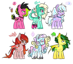 Size: 800x700 | Tagged: safe, artist:kaikururu, imported from derpibooru, oc, oc only, bat pony, earth pony, original species, pegasus, pony, shark, shark pony, unicorn, base used, bat pony oc, bat wings, earth pony oc, horn, pegasus oc, simple background, transparent background, unicorn oc, wings