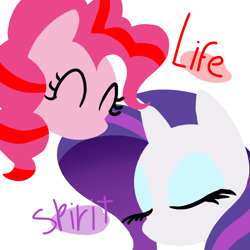 Size: 720x720 | Tagged: safe, artist:sallyso, imported from derpibooru, pinkie pie, rarity, earth pony, pony, unicorn, duo, eyelashes, female, makeup, mare, simple background, white background