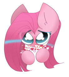 Size: 2000x2250 | Tagged: safe, artist:miryelis, imported from derpibooru, pinkie pie, earth pony, pony, blushing, cute, cuteamena, ear fluff, emoji, heart, heart eyes, hearts and hooves day, holiday, long mane, looking at you, pinkamena diane pie, simple background, valentine, valentine's day, white background, wingding eyes