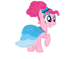 Size: 1280x1058 | Tagged: safe, artist:cartoonlover826, imported from derpibooru, pinkie pie, earth pony, bridesmaid dress, clothes, dress, female, mare, simple background, smiling, solo, transparent background, vector