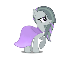 Size: 1280x1058 | Tagged: safe, artist:cartoonlover826, imported from derpibooru, marble pie, earth pony, pony, bridesmaid dress, clothes, dress, female, full body, hair over one eye, hooves, mare, raised hoof, shadow, simple background, smiling, solo, standing, transparent background, vector