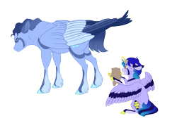 Size: 5300x3700 | Tagged: safe, artist:gigason, imported from derpibooru, oc, oc only, oc:skye, alicorn, pegasus, pony, female, filly, foal, magic, male, plushie, simple background, stallion, teddy bear, transparent background