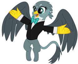 Size: 1280x1054 | Tagged: safe, artist:disneymarvel96, artist:sketchmcreations, edit, imported from derpibooru, vector edit, gabby, griffon, bowtie, clothes, female, formal, formal wear, simple background, solo, suit, tuxedo, vector, white background