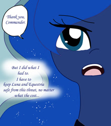 Size: 600x678 | Tagged: safe, artist:ask--luna-and-rarity, imported from derpibooru, princess luna, alicorn, pony, series:arc 1, female, implied lesbian, implied rariluna, implied rarity, implied shipping, offscreen character, solo