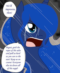 Size: 570x692 | Tagged: safe, artist:ask--luna-and-rarity, imported from derpibooru, princess luna, alicorn, pony, series:arc 1, rain, solo, storm