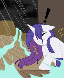 Size: 570x692 | Tagged: safe, artist:ask--luna-and-rarity, imported from derpibooru, rarity, pony, unicorn, series:arc 1, ocean, rain, ship, solo, storm, water, wet, wet mane