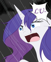 Size: 570x692 | Tagged: safe, artist:ask--luna-and-rarity, imported from derpibooru, rarity, pony, unicorn, series:arc 1, rain, solo, storm, wet, wet mane