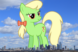 Size: 2100x1400 | Tagged: safe, artist:90sigma, artist:thegiantponyfan, imported from derpibooru, apple munchies, earth pony, pony, apple family member, dallas, female, giant pony, giant/macro earth pony, giantess, highrise ponies, irl, macro, mare, mega giant, photo, ponies in real life, texas