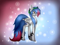 Size: 2828x2121 | Tagged: safe, artist:maneblue, imported from derpibooru, oc, oc only, oc:skyla, pegasus, pony, abstract background, pegasus oc, solo