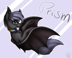 Size: 2738x2190 | Tagged: safe, artist:maneblue, imported from derpibooru, oc, oc only, bat pony, pony, abstract background, bat pony oc, bat wings, choker, solo, wings