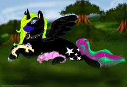 Size: 1976x1352 | Tagged: safe, artist:cynderthedragon5768, imported from derpibooru, spike (g1), spiny, oc, g1, sleeping, spiny (g1)