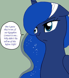 Size: 600x674 | Tagged: safe, artist:ask--luna-and-rarity, imported from derpibooru, princess luna, alicorn, pony, series:arc 1, bandage, solo