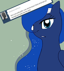 Size: 600x674 | Tagged: safe, artist:ask--luna-and-rarity, imported from derpibooru, princess luna, alicorn, pony, series:arc 1, ask, bandage, implied rarity, solo