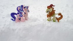 Size: 2048x1156 | Tagged: safe, imported from derpibooru, photographer:pakapaka1993, autumn blaze, starlight glimmer, kirin, pony, unicorn, irl, japan, photo, plushie, self paradox, self ponidox, snow, winter