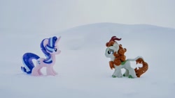 Size: 1024x577 | Tagged: safe, imported from derpibooru, photographer:pakapaka1993, autumn blaze, starlight glimmer, kirin, pony, unicorn, duo, irl, japan, photo, plushie, snow, snowfall, winter