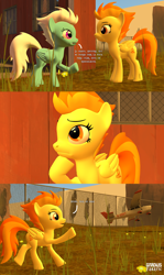 Size: 1920x3227 | Tagged: safe, artist:gradiusfanatic, imported from derpibooru, fleetfoot, spitfire, pegasus, pony, 3d, comic, female, high res, mare, source filmmaker, spanish text