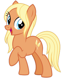 Size: 2500x3000 | Tagged: safe, artist:cheezedoodle96, imported from derpibooru, amber grain, earth pony, pony, .svg available, female, friendship student, full body, high res, hooves, looking at you, mare, open mouth, open smile, raised hoof, simple background, smiling, smiling at you, solo, standing, svg, tail, transparent background, vector