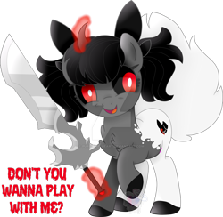 Size: 1280x1250 | Tagged: safe, artist:pure-blue-heart, imported from derpibooru, oc, oc only, oc:bunz, unicorn, black hair, bow, bunny tail, commission, female, hair bow, levitation, magic, red eyes, simple background, sword, tail, telekinesis, transparent background, weapon