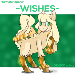 Size: 1000x1000 | Tagged: safe, artist:undergamergirl, imported from derpibooru, oc, oc:amani, original species, adoptable, closed species, crysvalonia, female, filly, foal, gemstone pony, gemstones, green eyes, wings