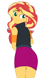 Size: 1667x2725 | Tagged: safe, artist:gmaplay, imported from derpibooru, sunset shimmer, equestria girls, ass, bunset shimmer, butt, looking back, simple background, solo, transparent background