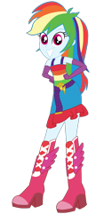 Size: 2000x4256 | Tagged: safe, artist:gmaplay, imported from derpibooru, rainbow dash, equestria girls, bare shoulders, boots, cute, dashabetes, fall formal outfits, high heel boots, shoes, simple background, sleeveless, solo, transparent background