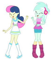 Size: 2411x2754 | Tagged: safe, artist:gmaplay, imported from derpibooru, bon bon, lyra heartstrings, sweetie drops, equestria girls, equestria girls series, happily ever after party, female, lesbian, lyrabon, shipping, simple background, transparent background