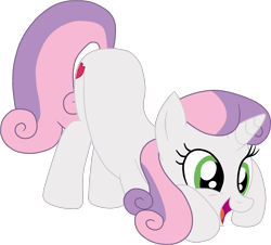 Size: 2072x1870 | Tagged: safe, artist:gmaplay, imported from derpibooru, sweetie belle, pony, unicorn, growing up is hard to do, ass up, butt, cute, diasweetes, face down ass up, plot, simple background, solo, sweetie butt, transparent background