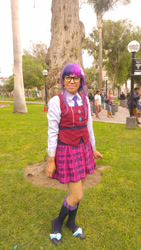 Size: 1837x3265 | Tagged: safe, artist:sabrina200415, imported from derpibooru, sci-twi, twilight sparkle, human, equestria girls, friendship games, clothes, cosplay, costume, crystal prep academy uniform, irl, irl human, photo, school uniform, shoes, socks